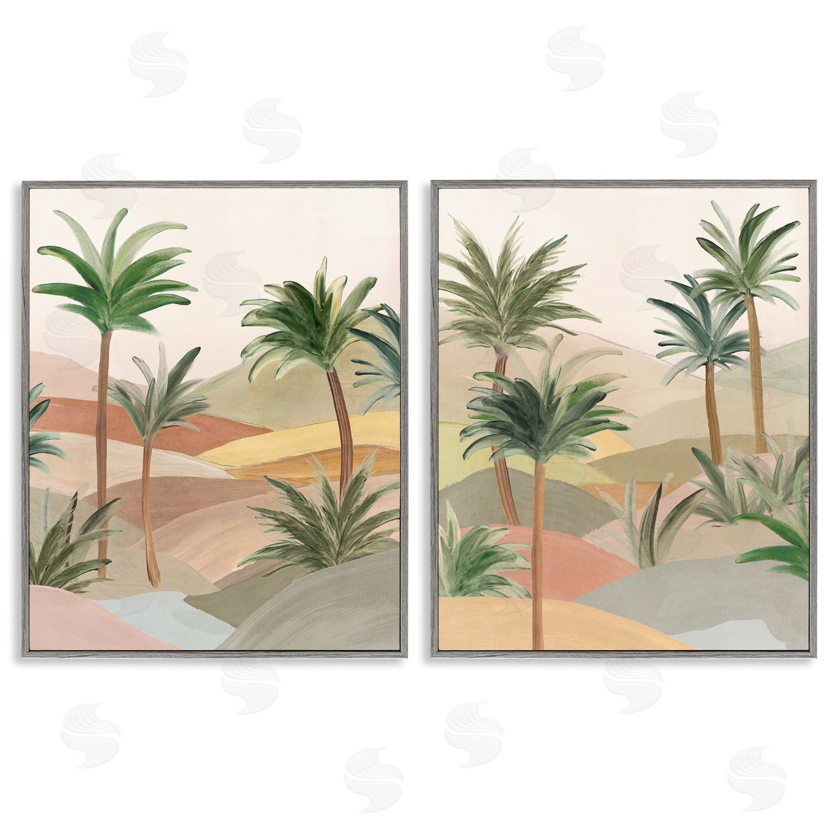 Ian C. Exotic Desert Oasis Canvas Wall Art Print