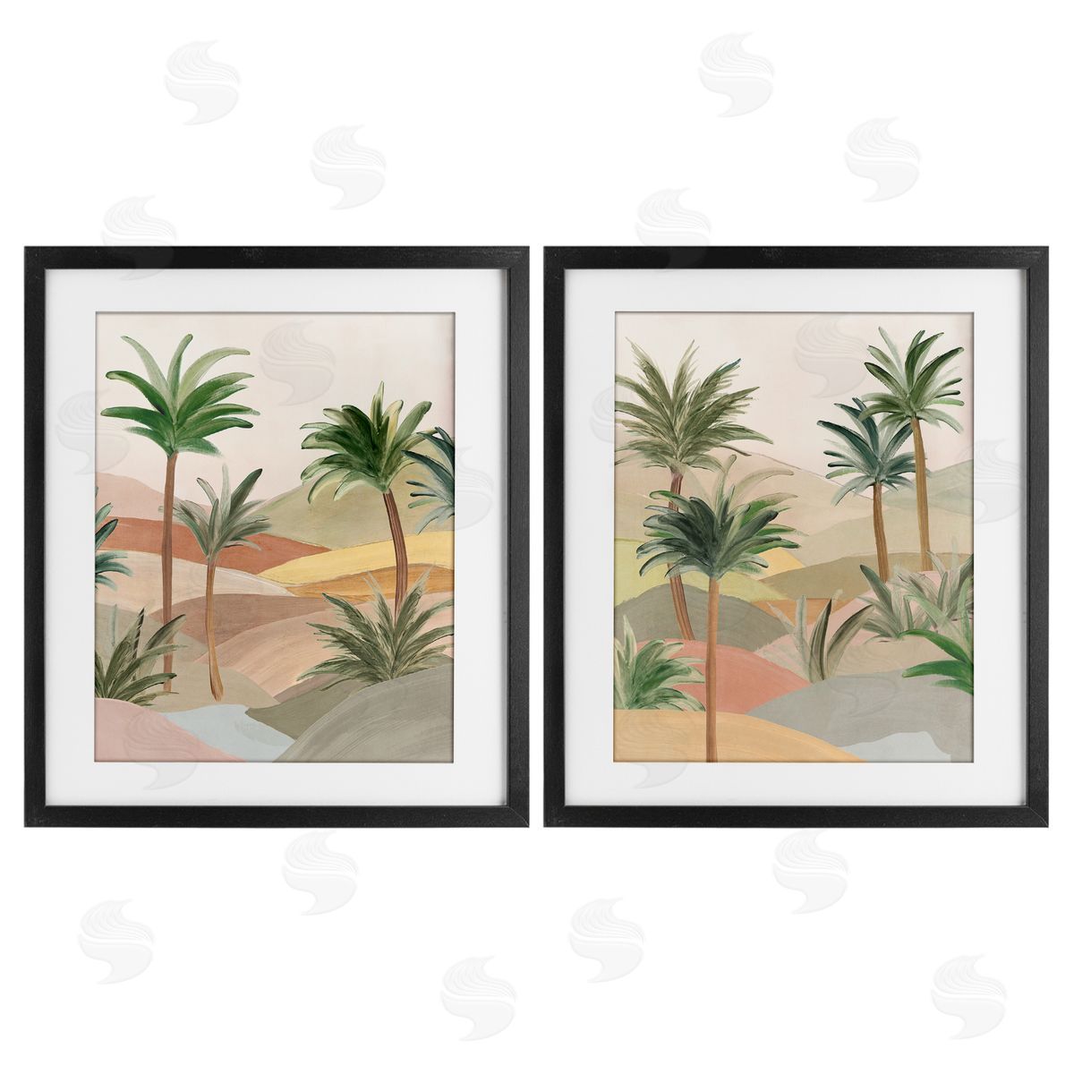 Ian C. Exotic Desert Oasis Canvas Wall Art Print