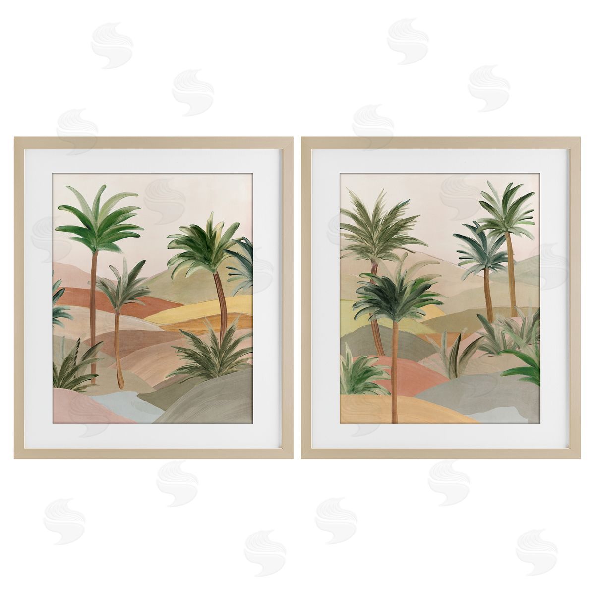 Ian C. Exotic Desert Oasis Canvas Wall Art Print