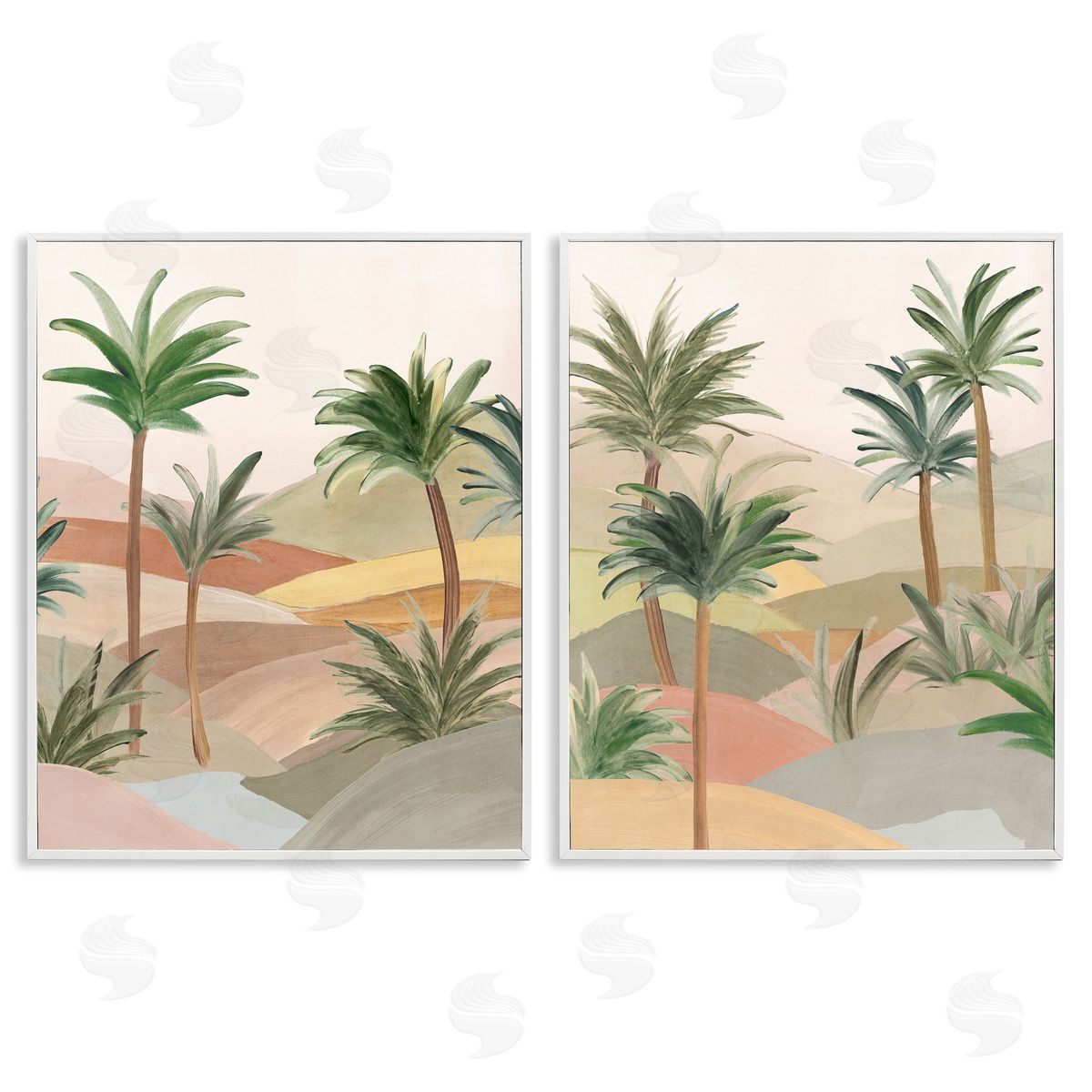 Ian C. Exotic Desert Oasis Canvas Wall Art Print