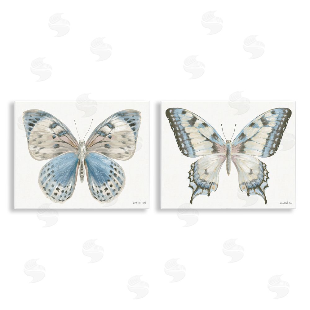 Danhui Nai Blue Accented Butterflies Wall Plaque Printed Art Set