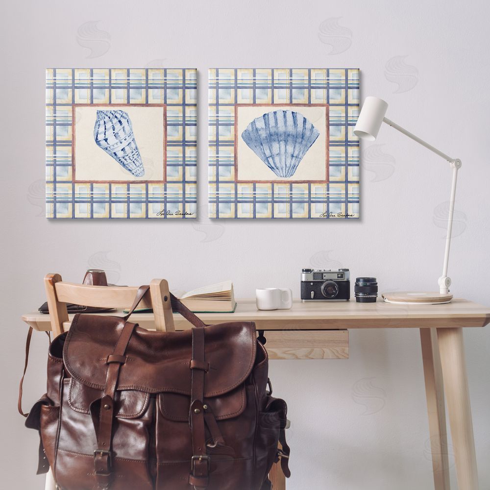 Lee Ann Sanders Sea Treasures Over Pattern Printed Wall Art Set in Room