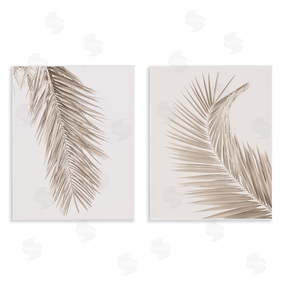 Sisi and Seb Muted Neutral Brown Palms Wall Plaque Art Print