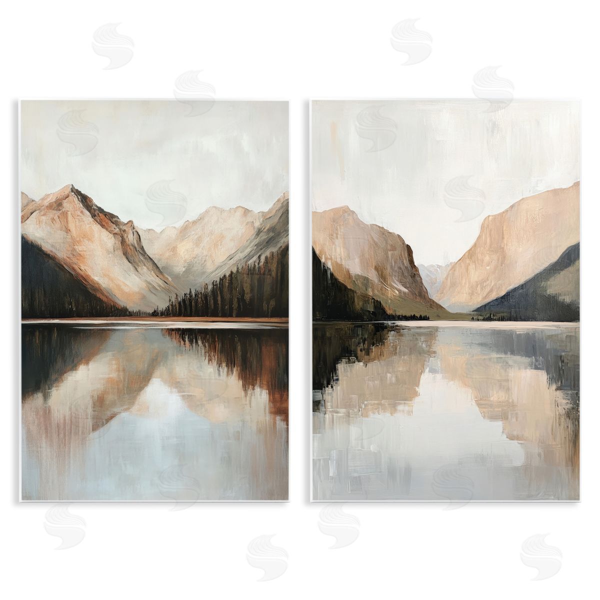 Petal Prints Design Rustic Mountain Reflection and Lakes Wall Plaque Art Print