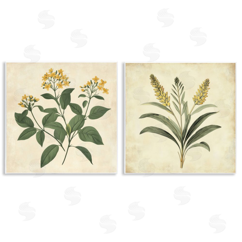Petal Prints Design Vintage Yellow Bushels and Wheat Wall Plaque Art Print
