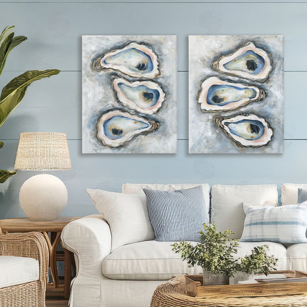Carol Robinson Oyster Bar Trios Printed Wall Art Set in Room