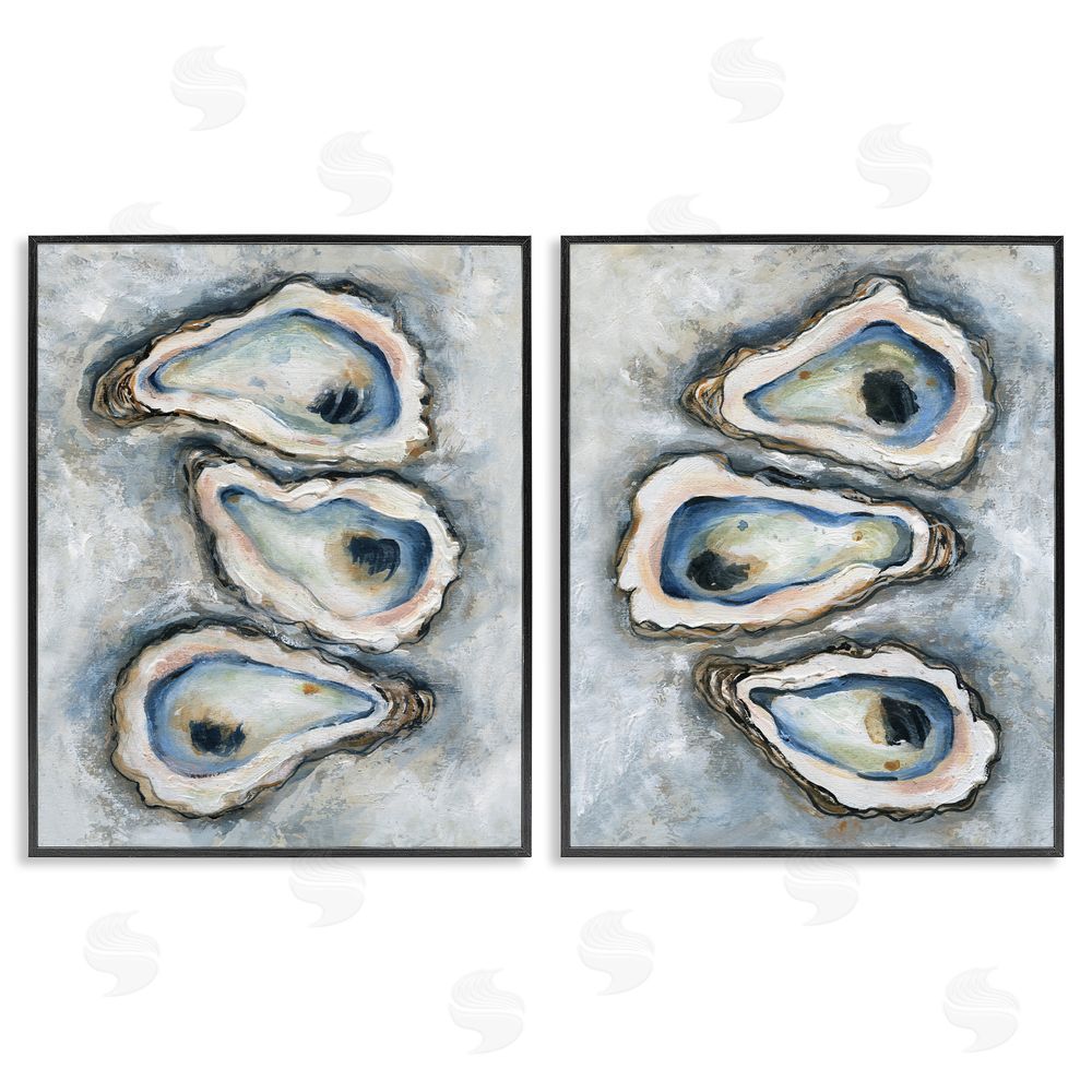 Carol Robinson Oyster Bar Trios Black Framed Giclee Art Set