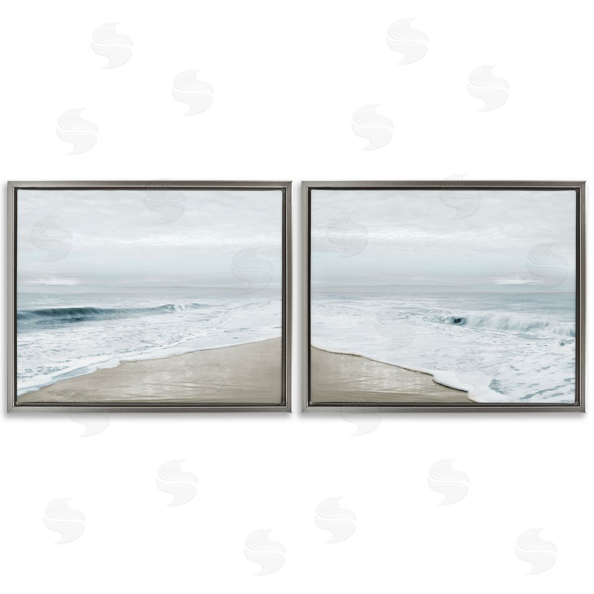 Natalie Carpentieri Morning Bliss Coastline Gray Floating Frame Canvas Art Set