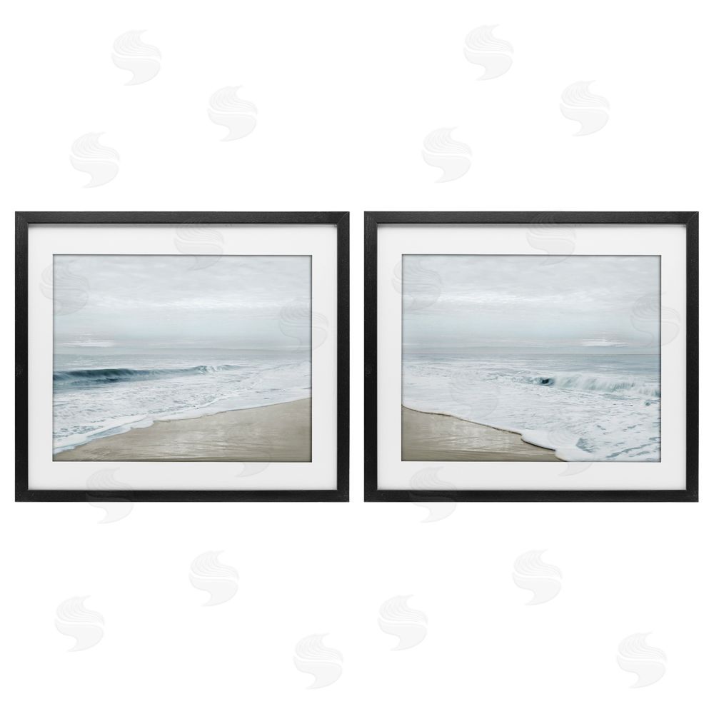 Natalie Carpentieri Morning Bliss Coastline Black Framed Print Under Glass Set