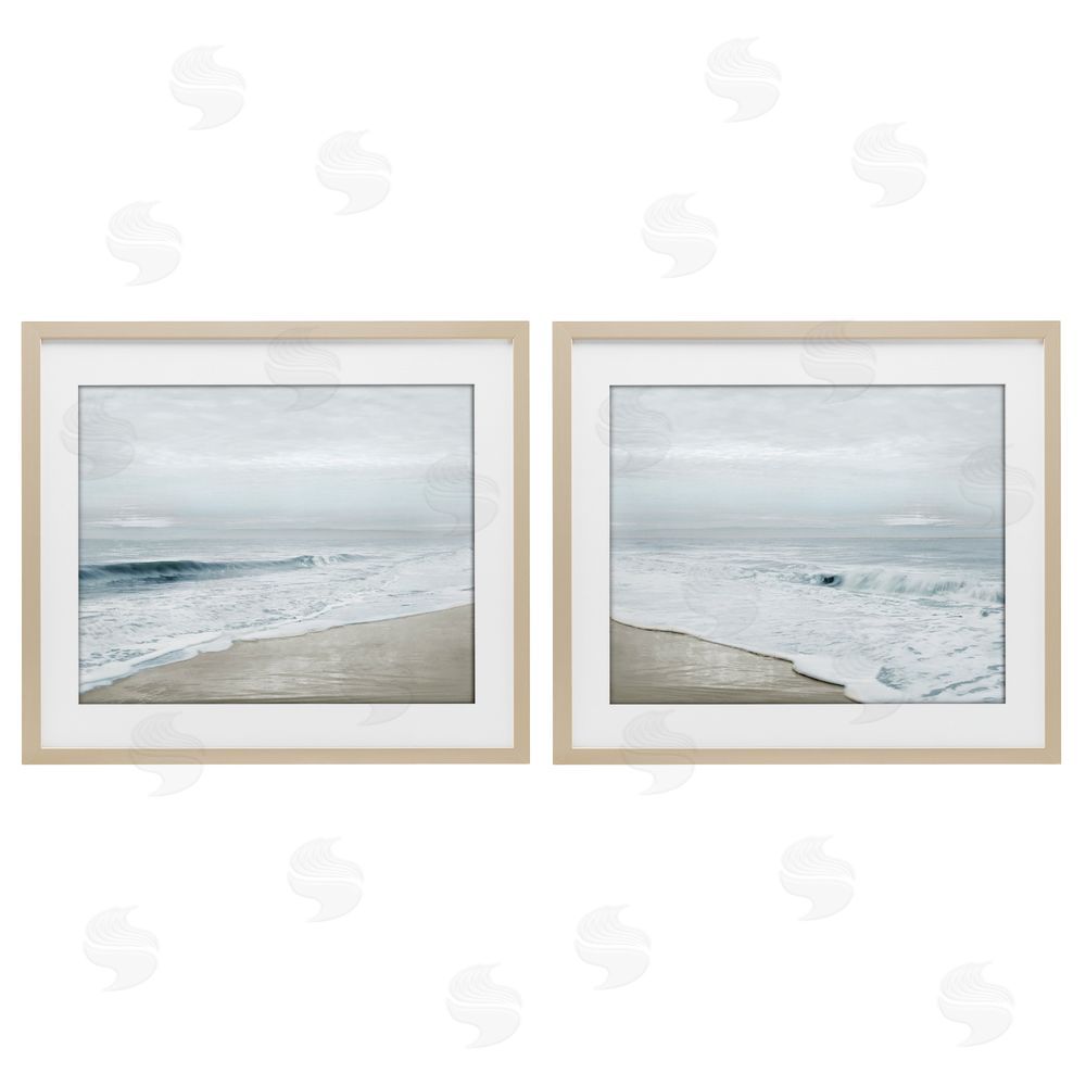 Natalie Carpentieri Morning Bliss Coastline Birch Framed Print Under Glass Set