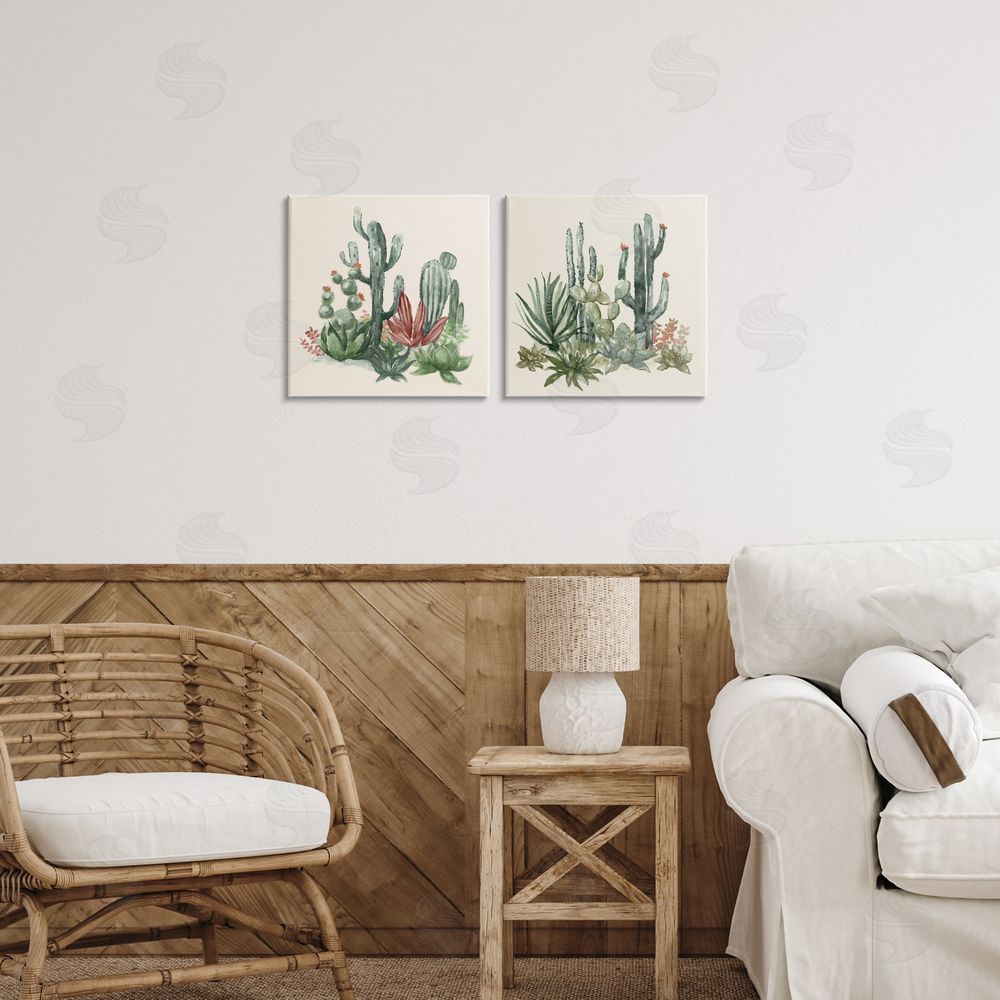 Nan Mojave Desert Cacti Printed Wall Art Set in Room