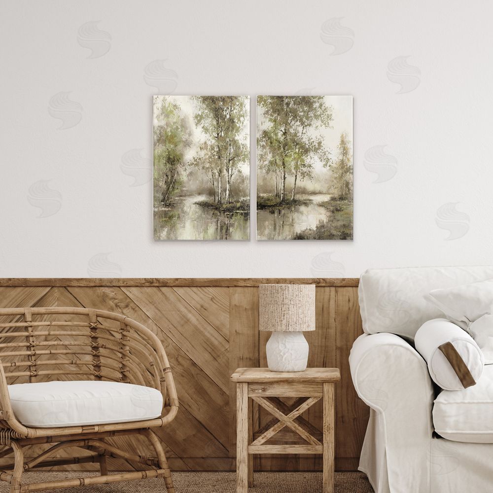 T.C. Chiu Idyllic Spring Forest Printed Wall Art Set in Room