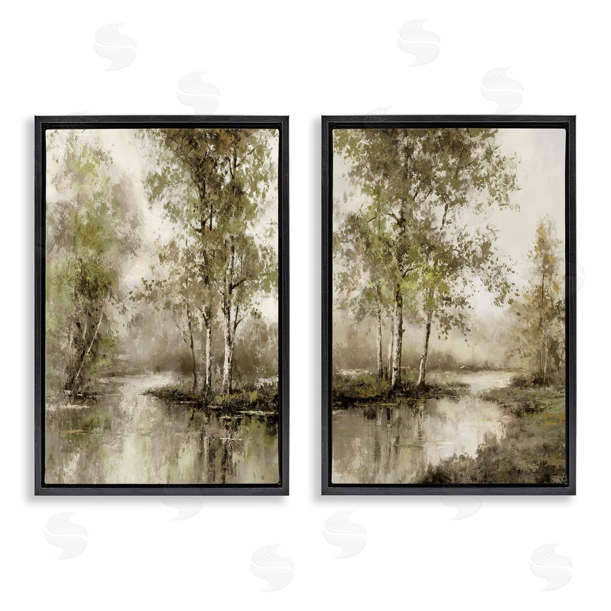 T.C. Chiu Idyllic Spring Forest Black Floating Frame Canvas Wall Art Set