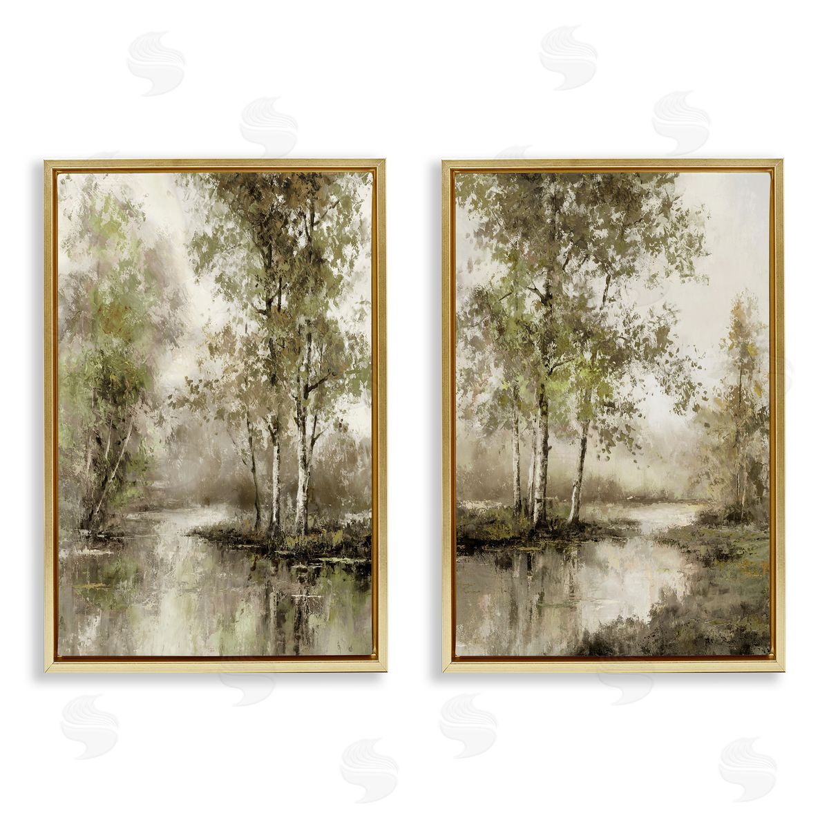 T.C. Chiu Idyllic Spring Forest Gold Floating Frame Canvas Art Set