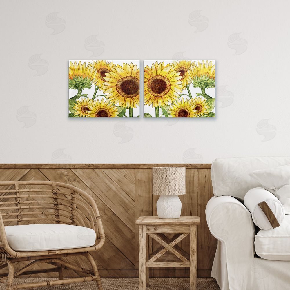 Kim Allen Warm Blossoms Yellow Sunflowers Canvas Art on Wall