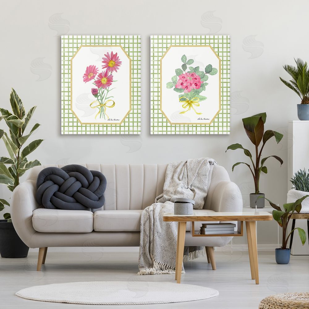 Lee Ann Sanders Cottage Botanical Story Stretched Canvas Wall Art Print in Room