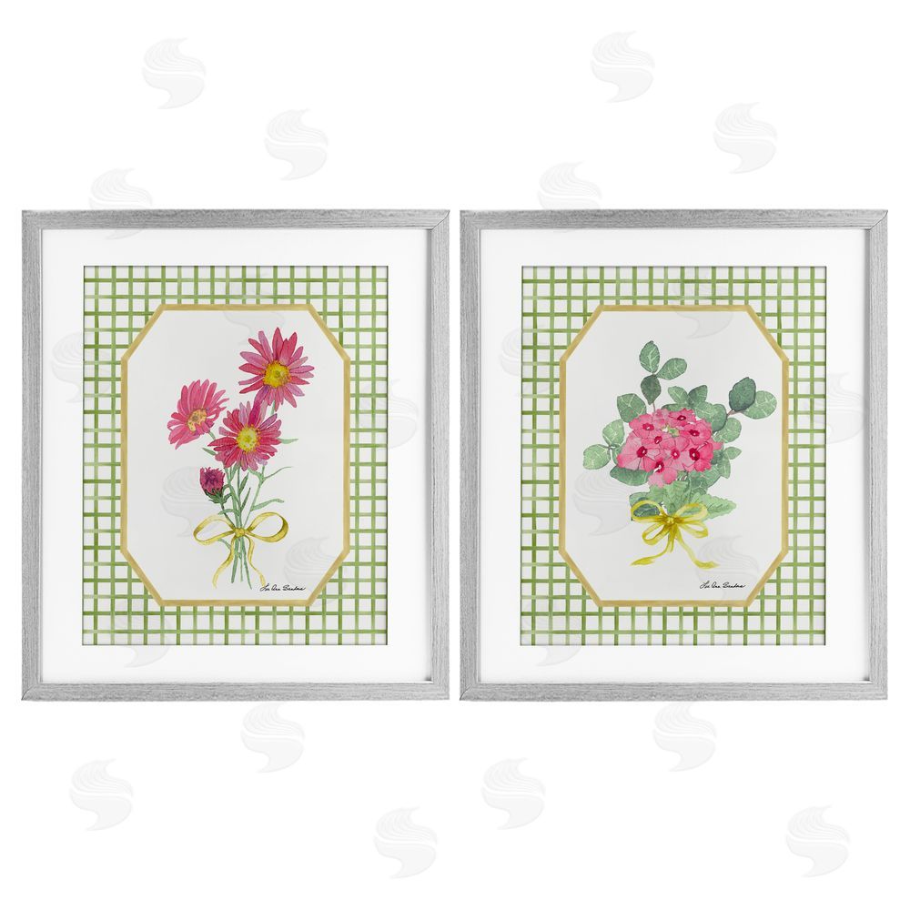 Lee Ann Sanders Cottage Botanical Story Gray Framed Print Under Glass Wall Art