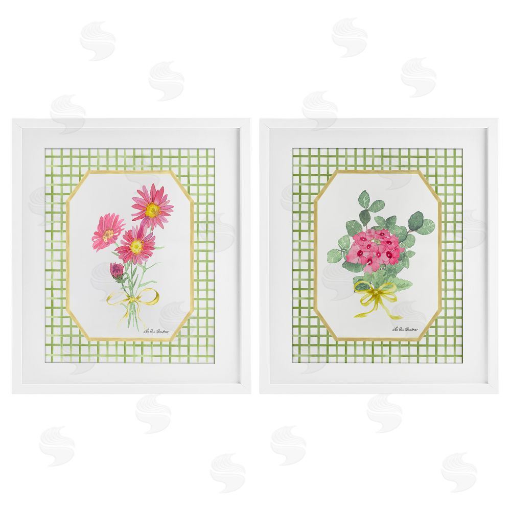 Lee Ann Sanders Cottage Botanical Story White Framed Print Under Glass Wall Art