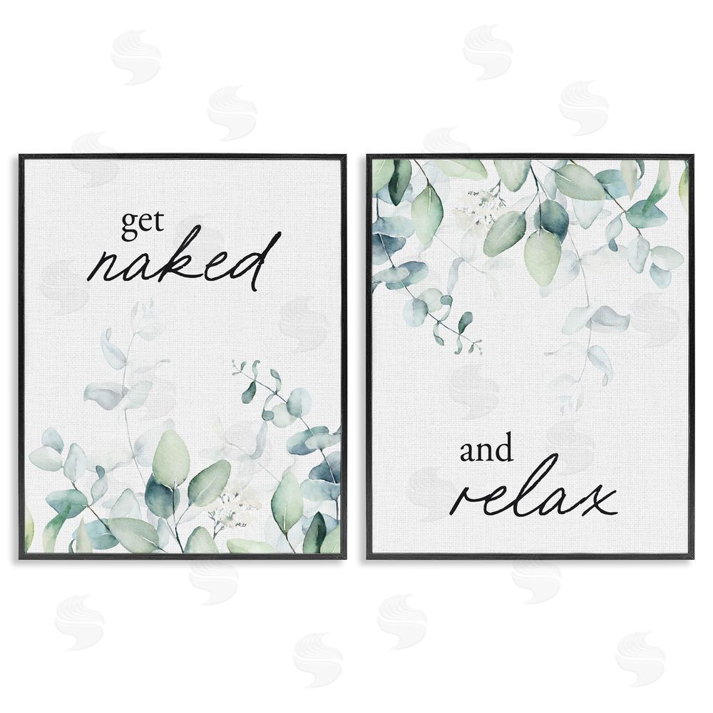 Lettered and Lined Get Naked & Relax Herbs Black Framed Giclee Print Wall Art