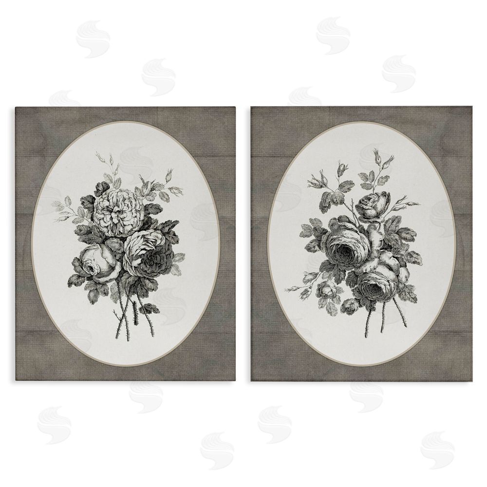 Lettered and Lined Vintage Petal Bundle Details Stretched Canvas Wall Art Print
