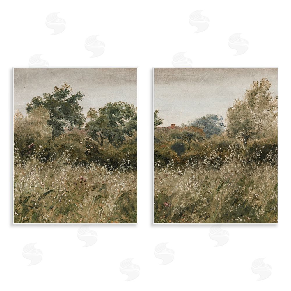 Lettered and Lined Rural Foliage Thicket Wooden Wall Plaque Art Print