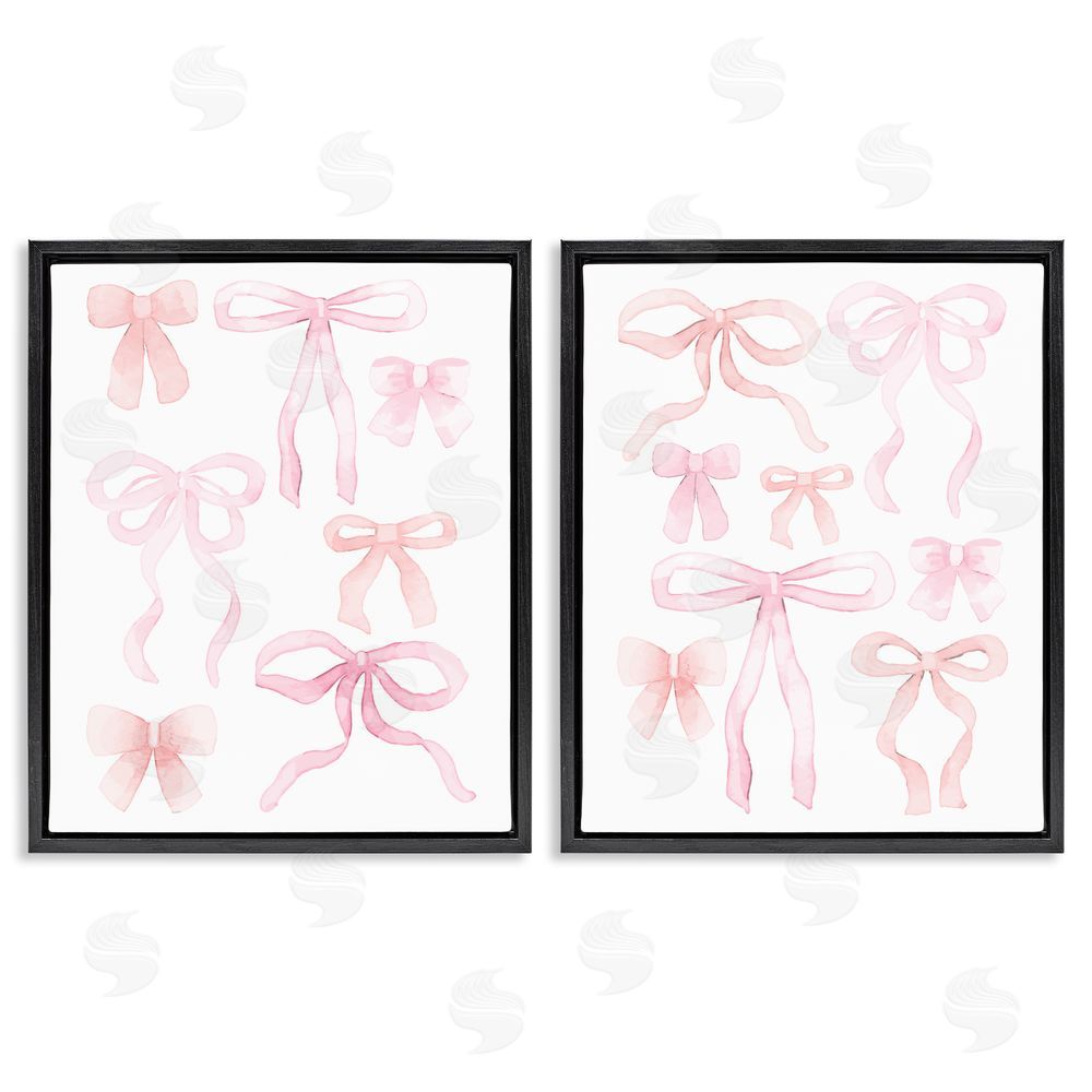 Kim Allen Elegant & Soft Bows Black Floating Frame Canvas Wall Art Print