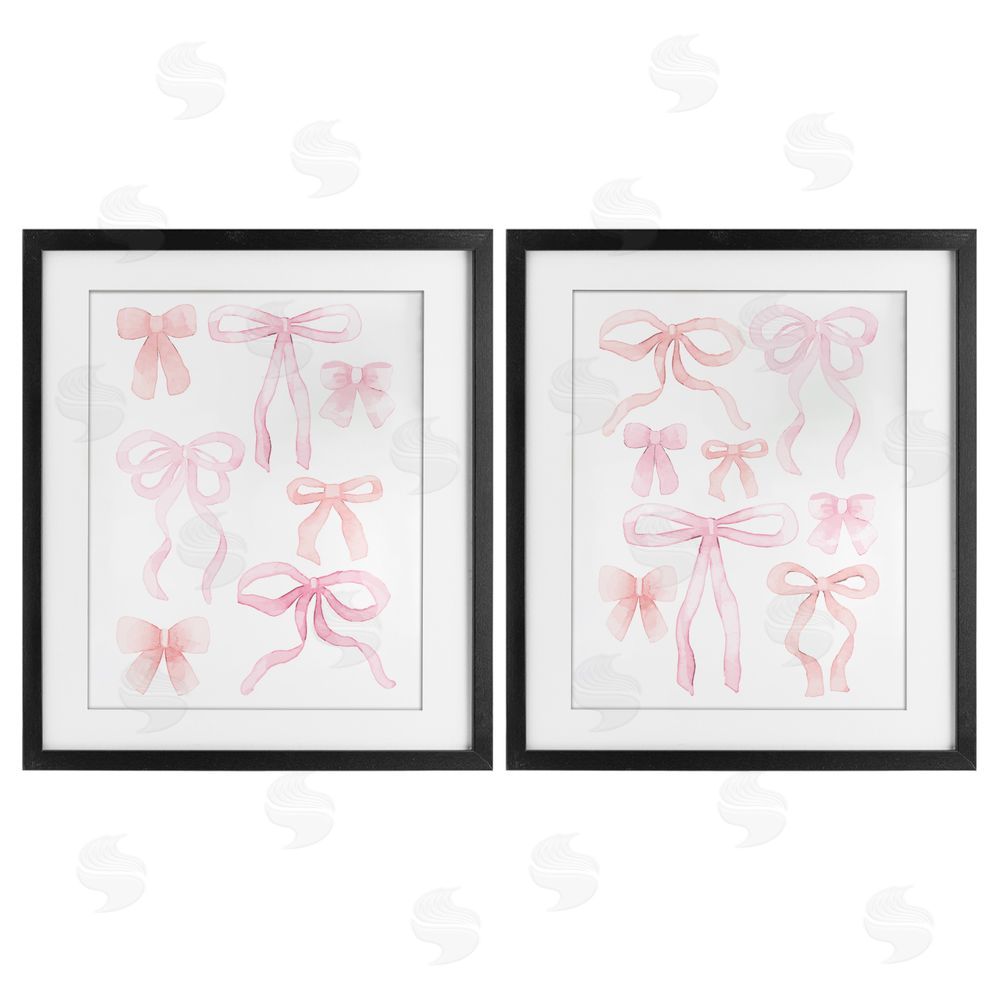 Kim Allen Elegant & Soft Bows Black Framed Print Under Glass Wall Art