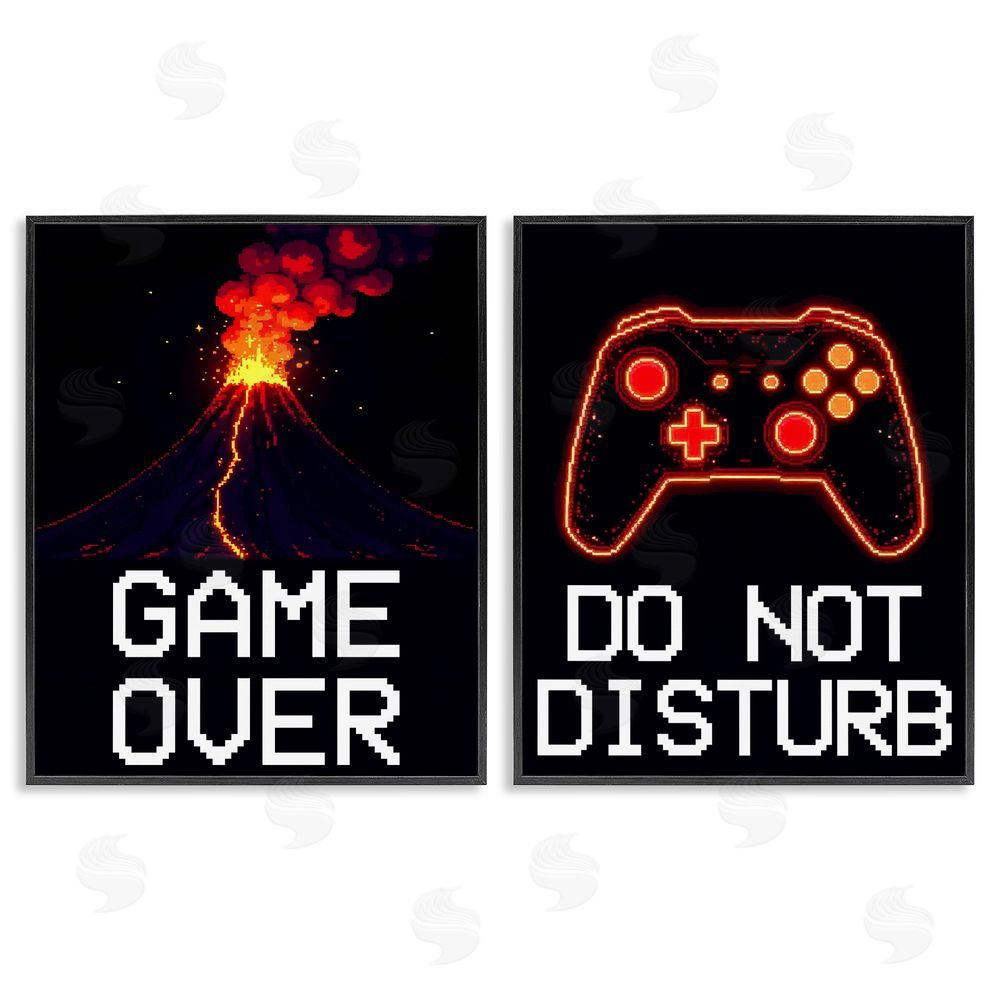 Kim Allen Pixel Game Sentiments Black Framed Giclee Print Wall Art