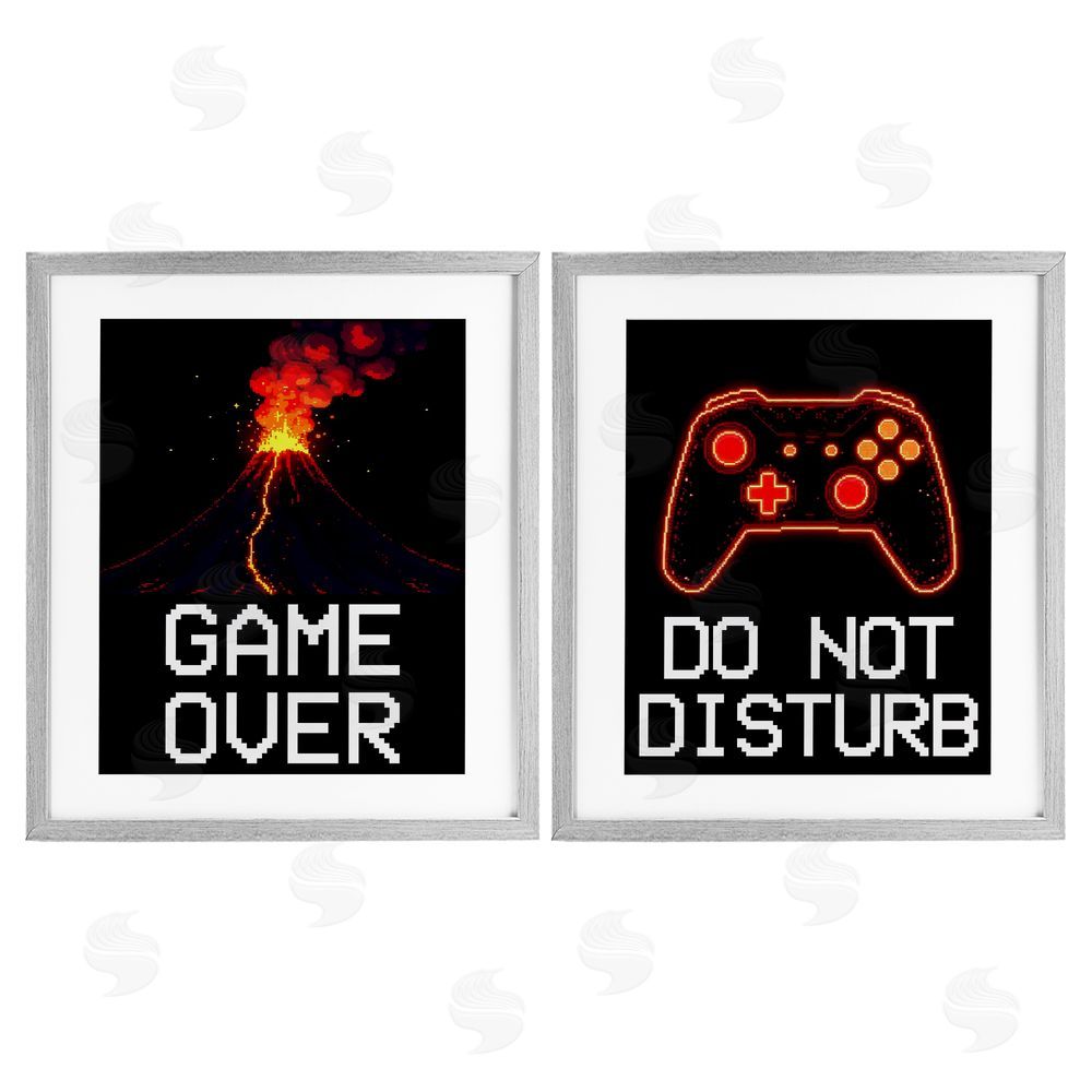 Kim Allen Pixel Game Sentiments Gray Framed Print Under Glass Wall Art