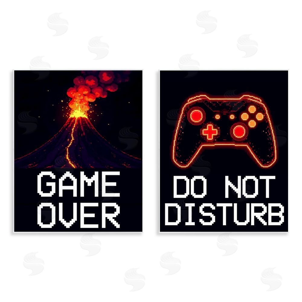 Kim Allen Pixel Game Sentiments Wooden Wall Plaque Art Print