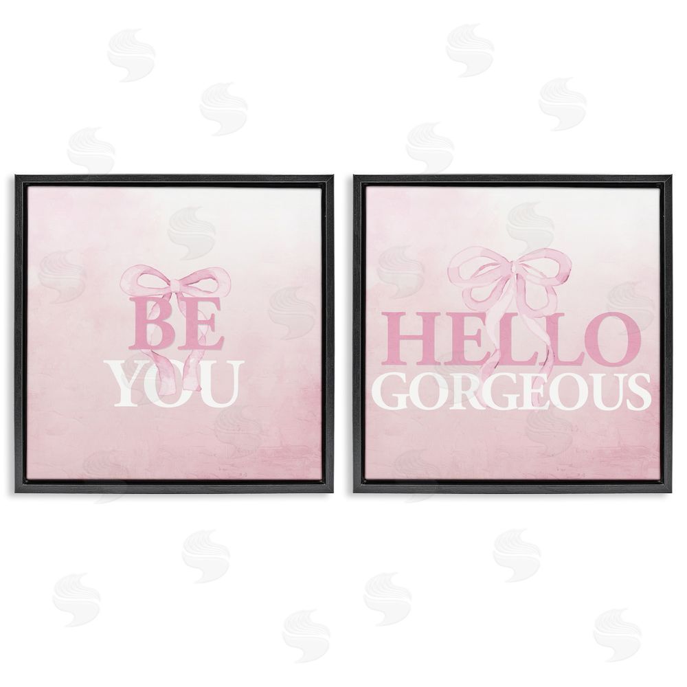 Kim Allen Pink Feminine Empowerments Black Floating Frame Canvas Wall Art Print