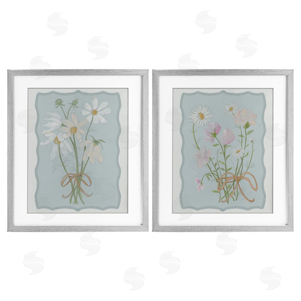 Leslie Hermosa Vintage Spring Clippings Gray Framed Print Under Glass Wall Art