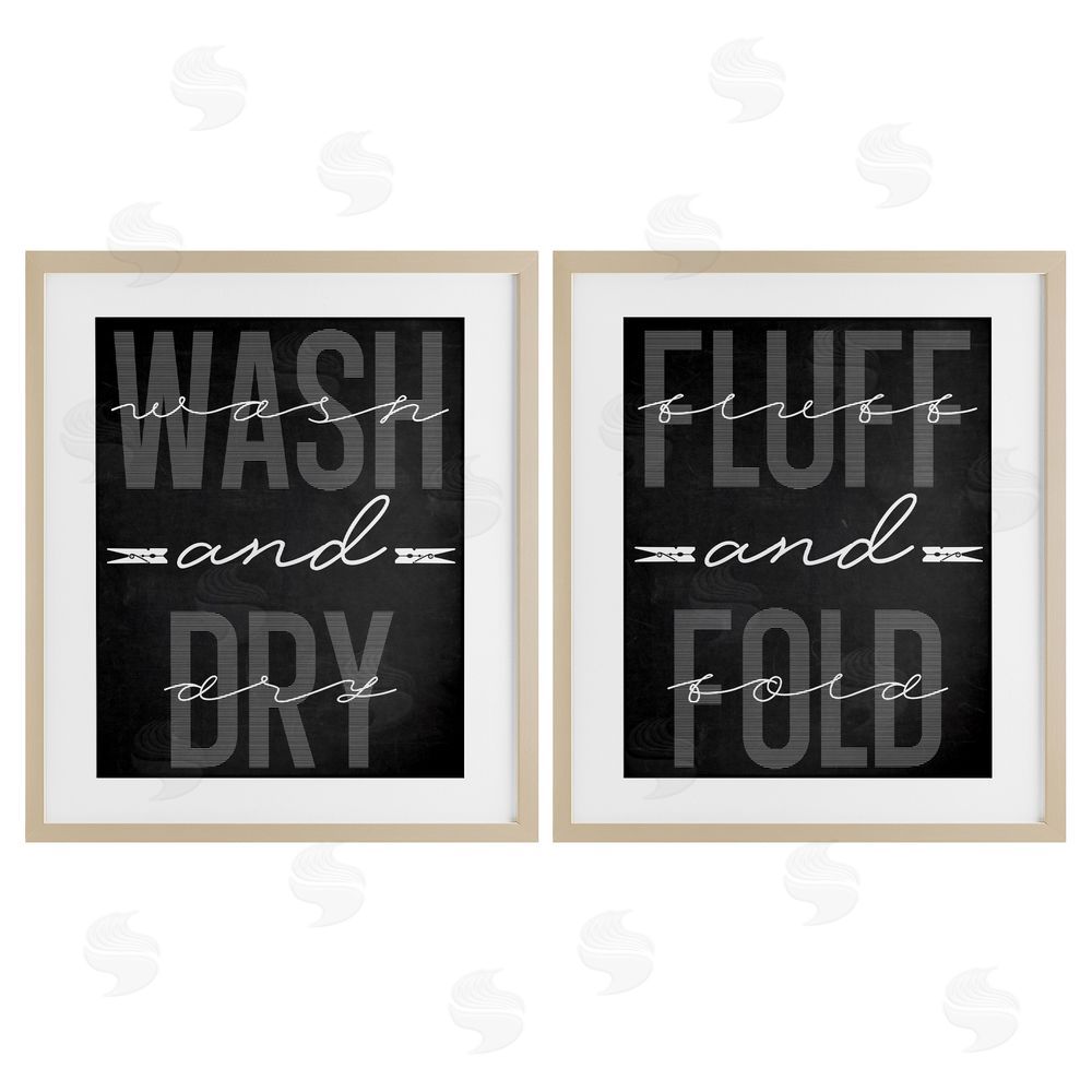 Marcus Prime Laundry Words in Black Brown Framed Print Under Glass Wall Art