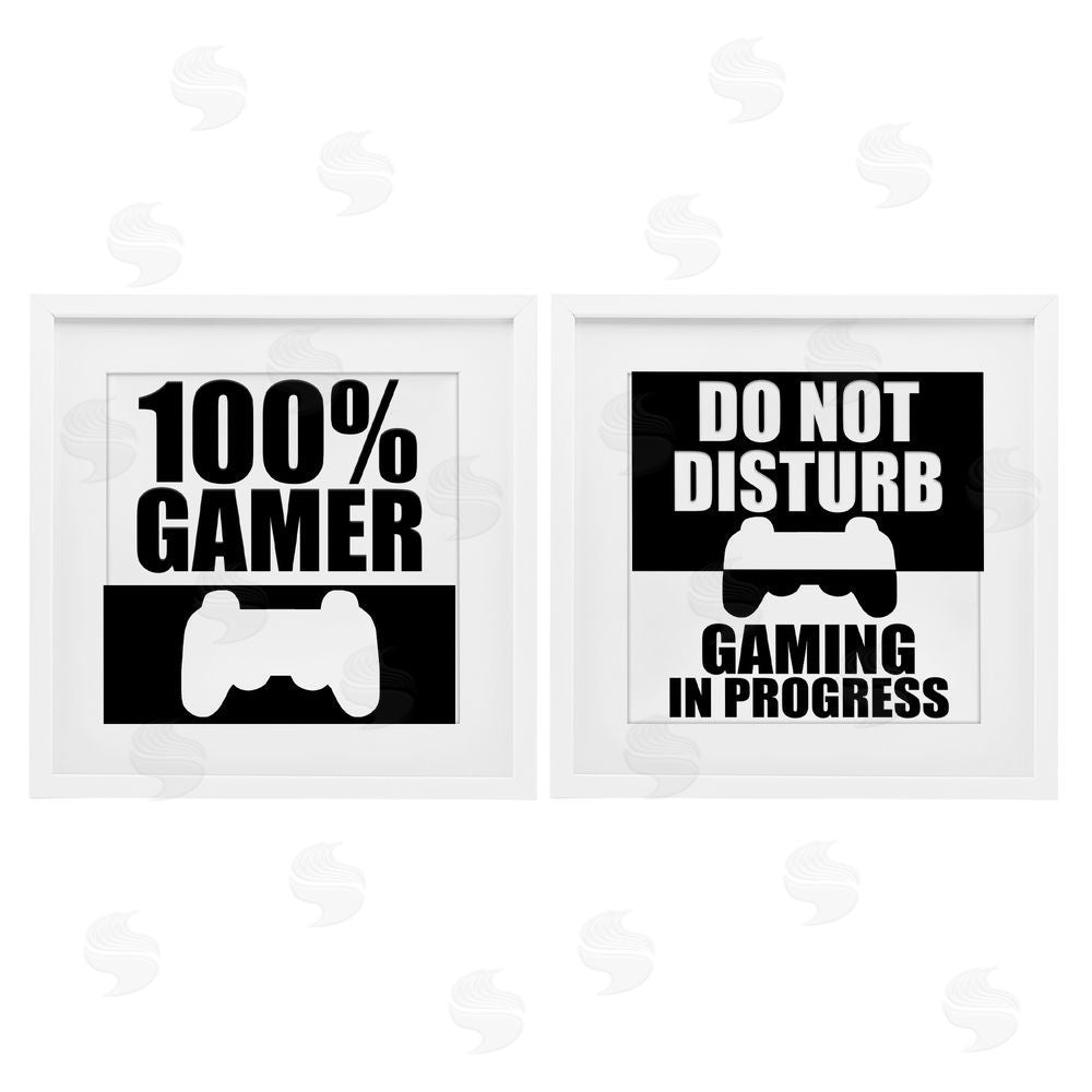 Kim Allen Competitive Gamer Black & White White Framed Print Under Glass Wall Art