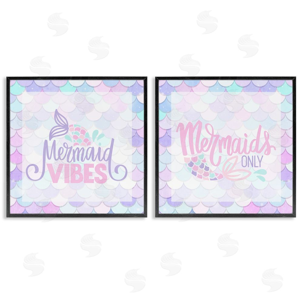 Kim Allen Dreamy Mermaid Phrases with Scales Black Framed Giclee Print Wall Art
