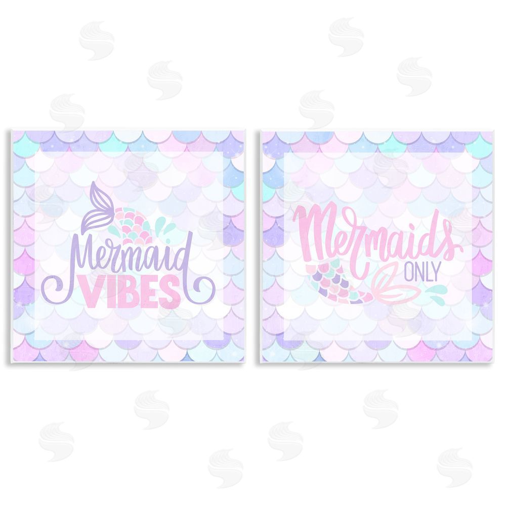Kim Allen Dreamy Mermaid Phrases with Scales Wooden Wall Plaque Art Print