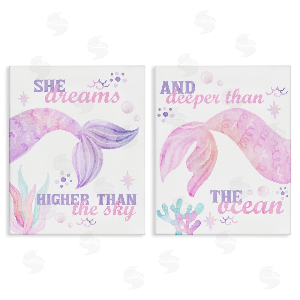 Kim Allen Mermaid Dreams Ocean & Sky Stretched Canvas Wall Art Print