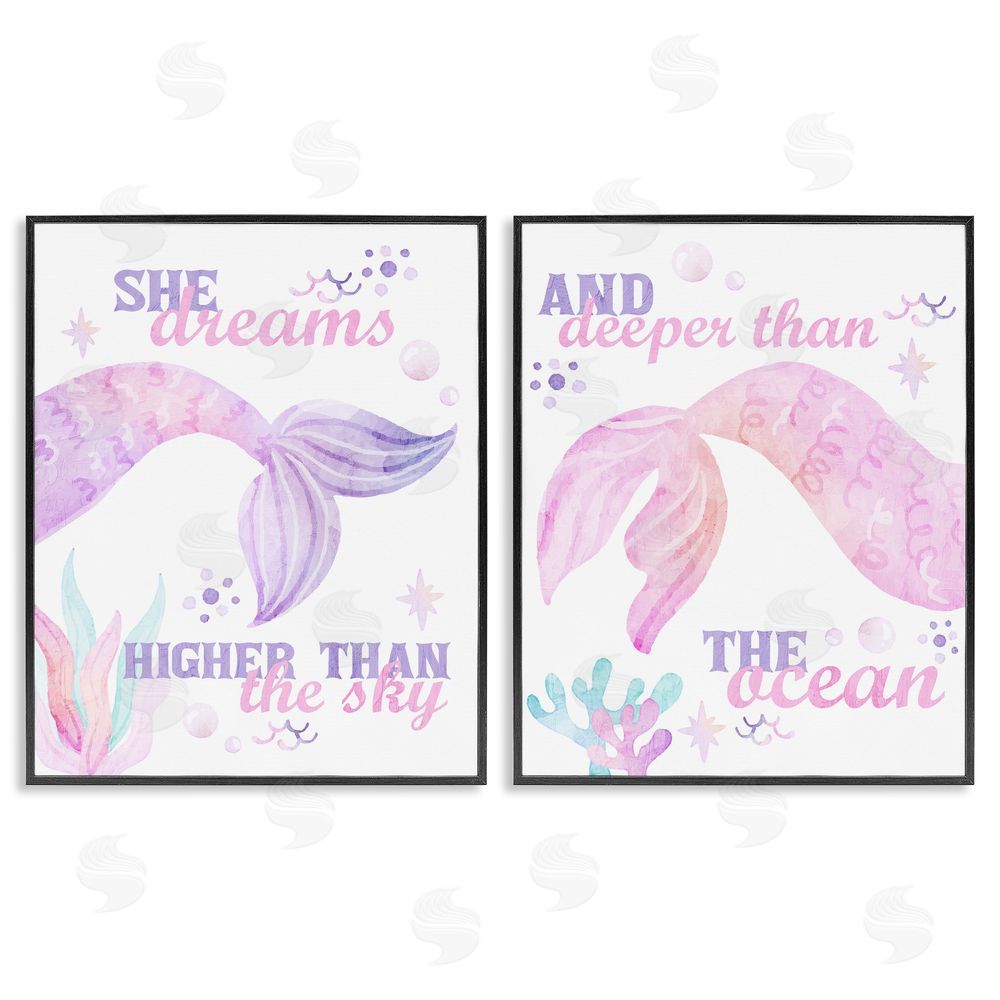 Kim Allen Mermaid Dreams Ocean & Sky Black Framed Giclee Print Wall Art