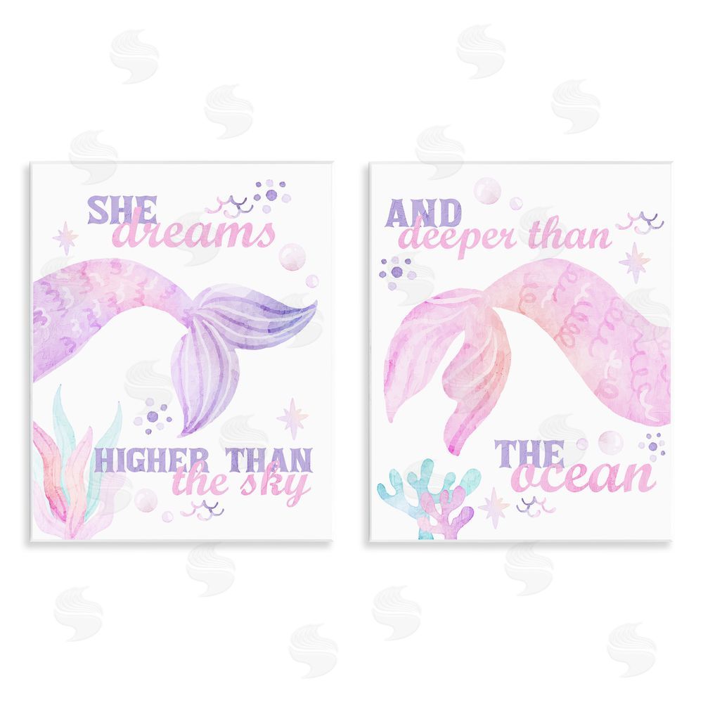 Kim Allen Mermaid Dreams Ocean & Sky Wooden Wall Plaque Art Print