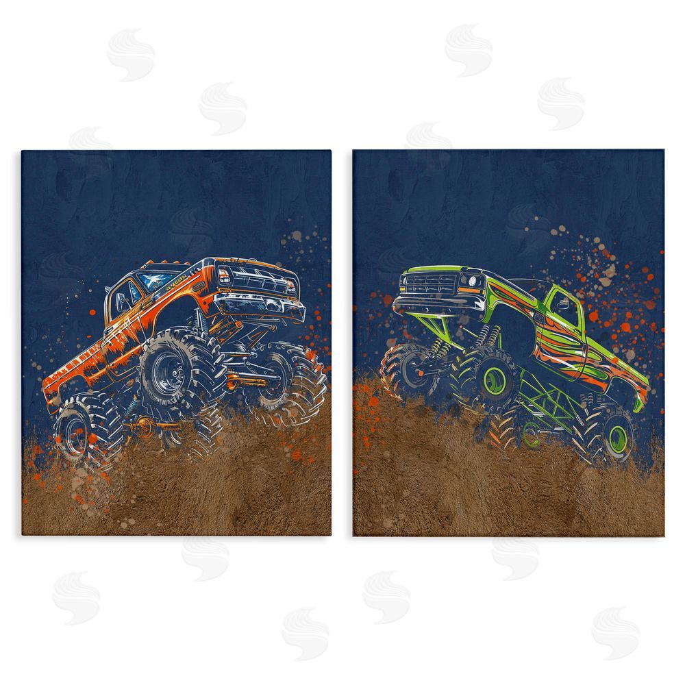 Kim Allen Monster Truck Jam Stretched Canvas Wall Art Print