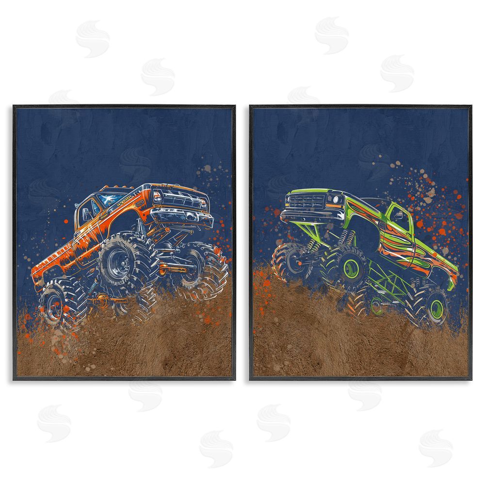 Kim Allen Monster Truck Jam Black Framed Giclee Print Wall Art