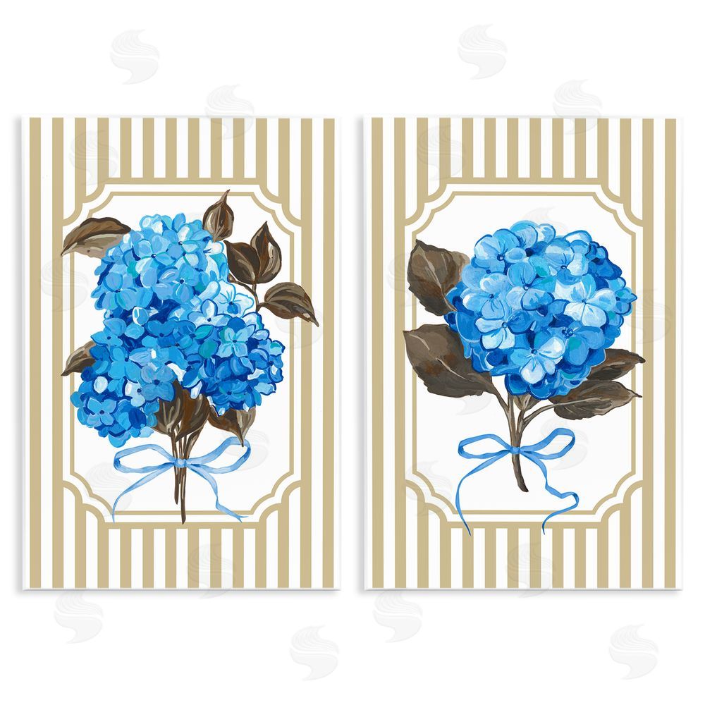 Adonna Ebrahimi Hydrangea Bouquets with Bows Wooden Wall Plaque Art Print