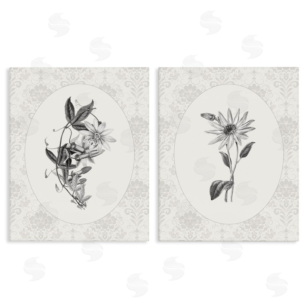 CAD Designs Vintage Flowers & Lace Stretched Canvas Wall Art Print