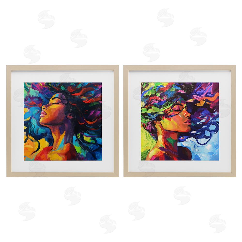 Svetlana Aleynikova Radiant Flow Of Colors Birch Framed Print Under Glass Wall Art