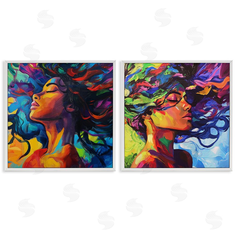 Svetlana Aleynikova Radiant Flow Of Colors White Framed Giclee Wall Art Print