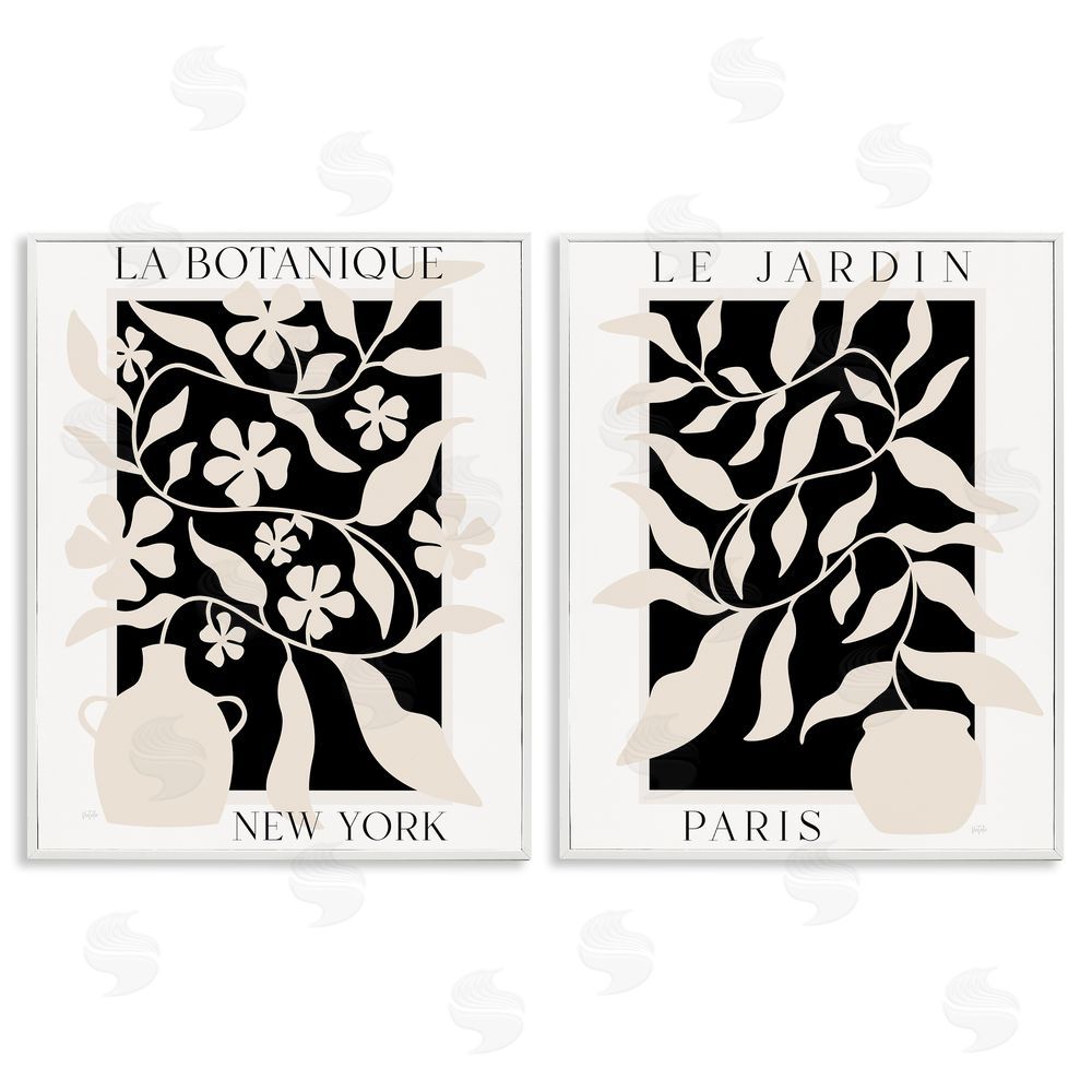 Natalie Carpentieri New York & Paris Botanicals White Framed Giclee Wall Art Print