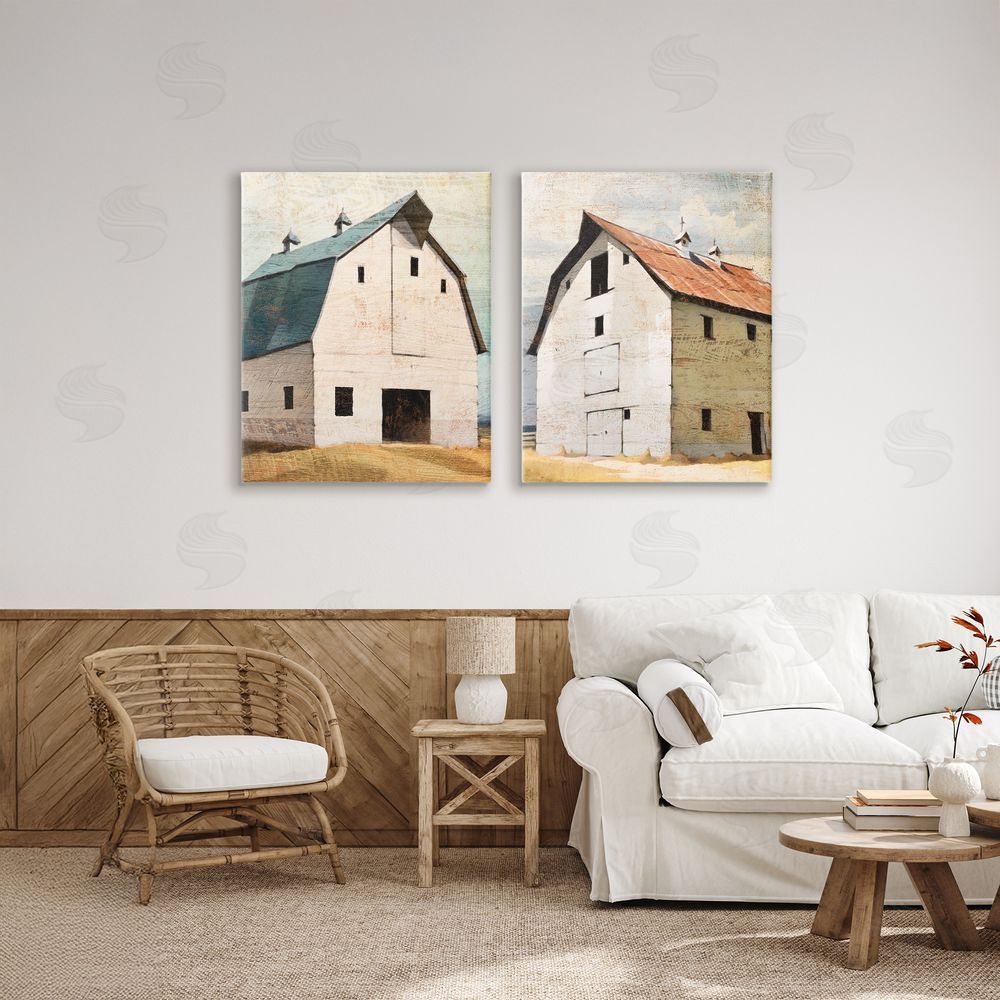 Susan Jill Rustic Big Barns Stretched Canvas Wall Art in Room