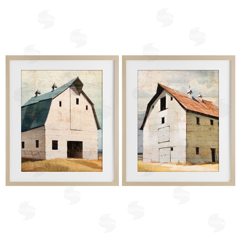 Susan Jill Rustic Big Barns Birch Framed Print Under Glass Wall Art