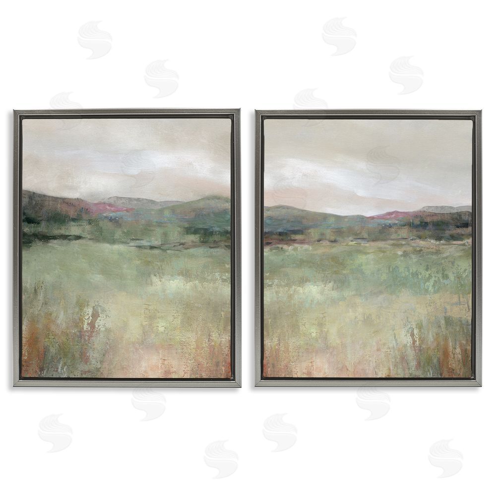 Carol Robinson Muted Glimpse of Spring Gray Floating Frame Canvas Wall Art Print