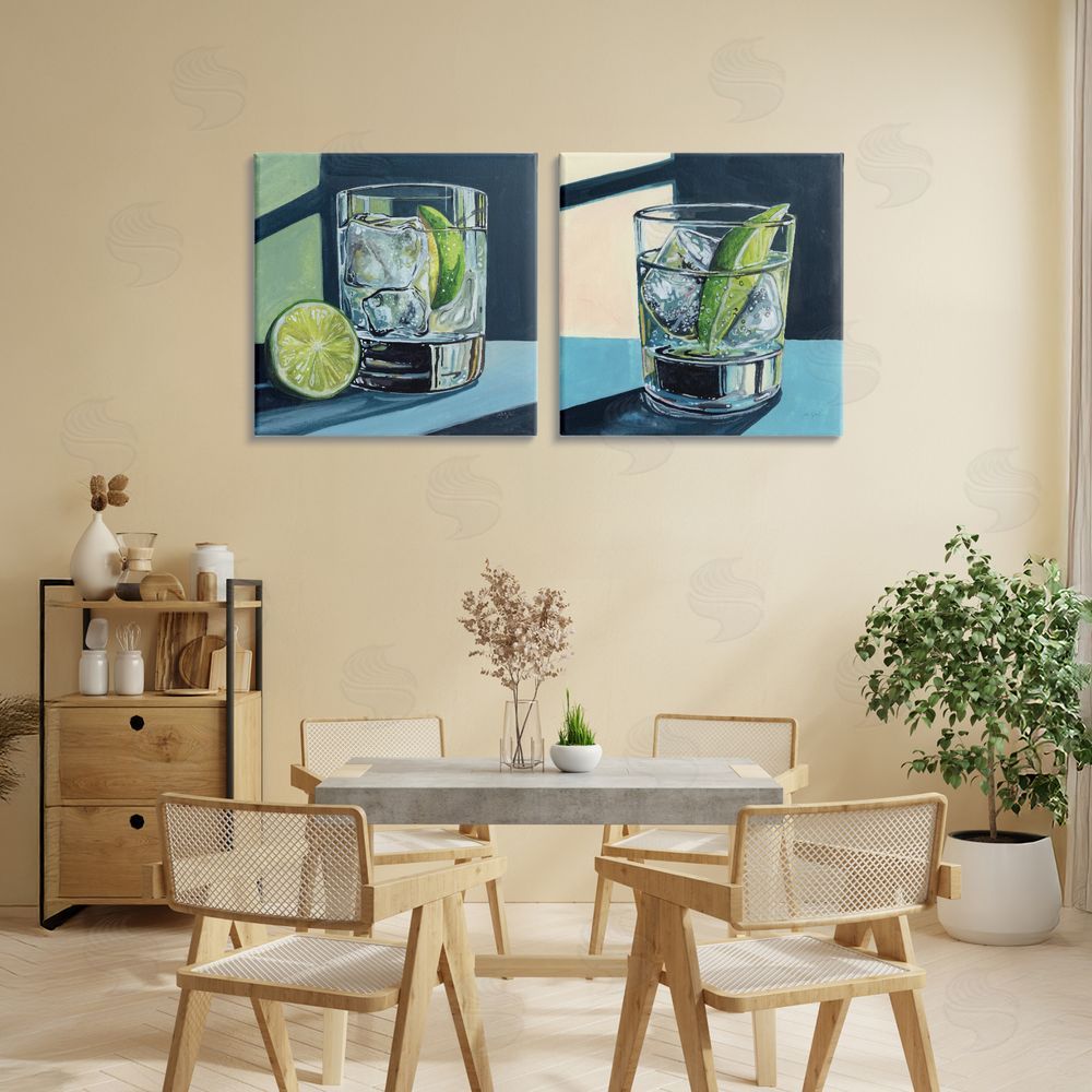 Kate Jarvik Birch Strong Gin Tonic Cocktail Stretched Canvas Wall Art in Room